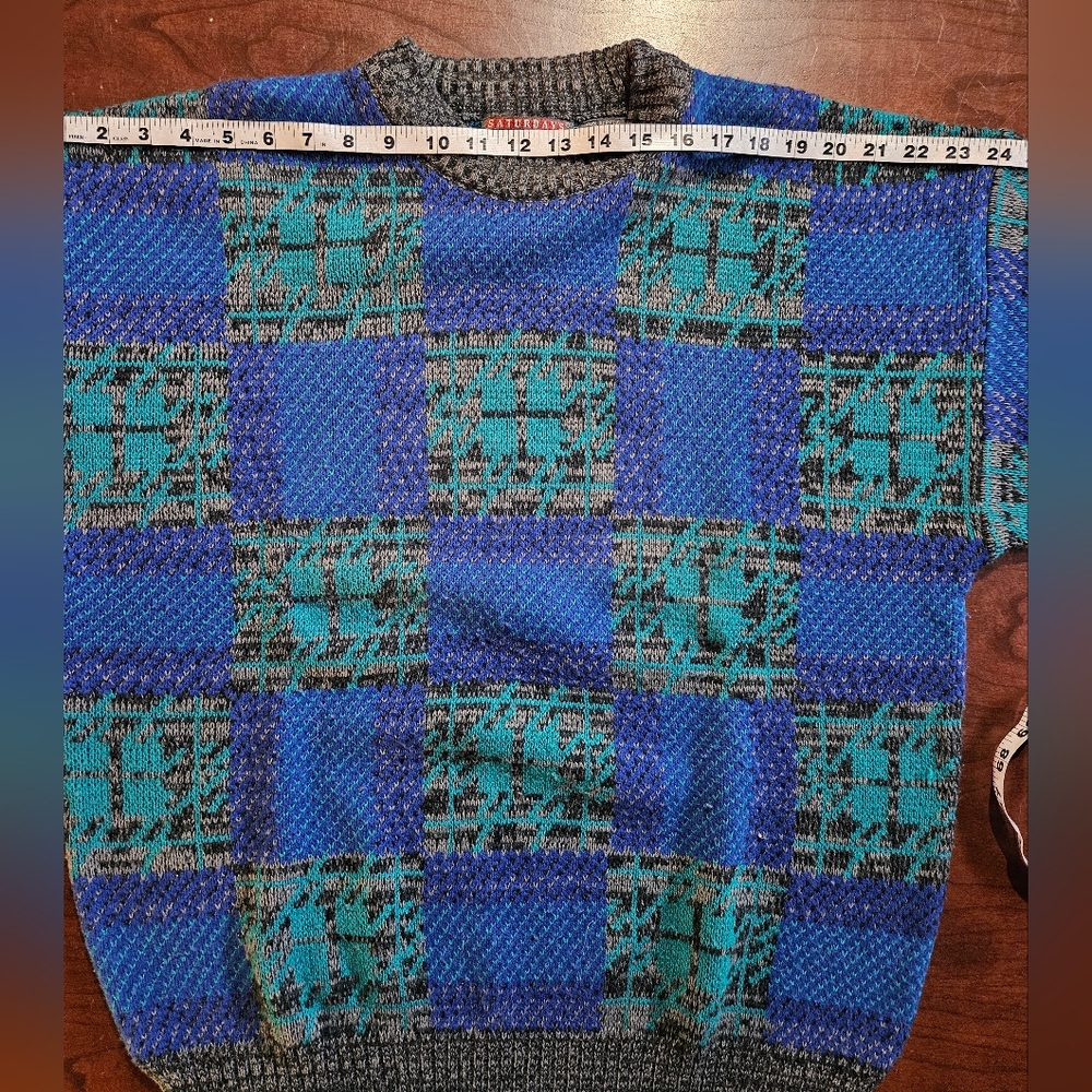 Vintage Saturdays Generation Funky Pattern Dad Sw… - image 7